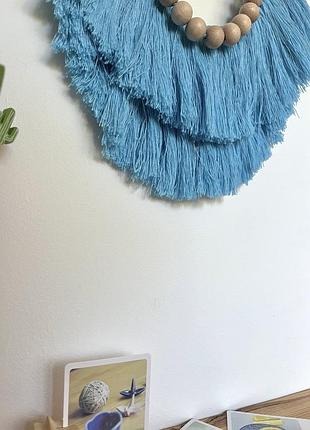 Підвіска декор бахрома макраме baby blue