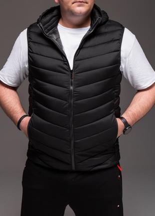 Мужской жилет байал 4xl-8xl, стеганная жилетка, безрукавка с капюшоном съемным