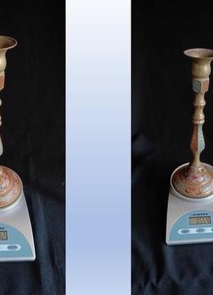 Пара подсвечников эмаль / пара свічників метал підсвічник емаль