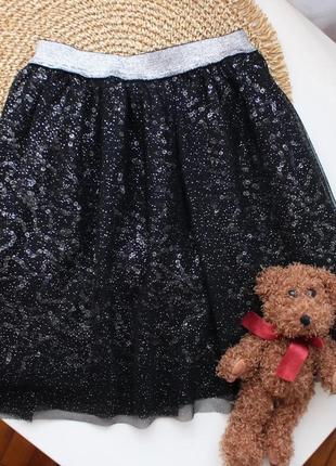 Пышное фатиновое блестящее платье с пайетками george 8-9 лет