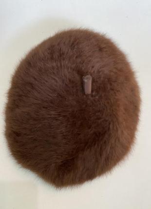 Берет з ангоркою коричневого кольору , kangol5 фото