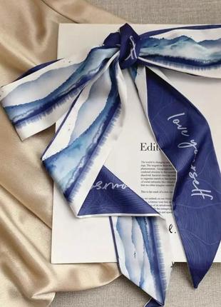 Сатинова стрічка твіллі на сумку для волосся на шию шарфик платок косинка хустка аксессуар