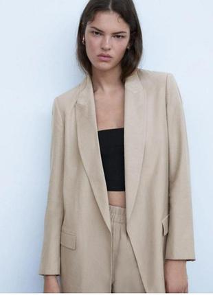 Zara zw collection пиджак жакет вискозный блейзер с атласным блеском