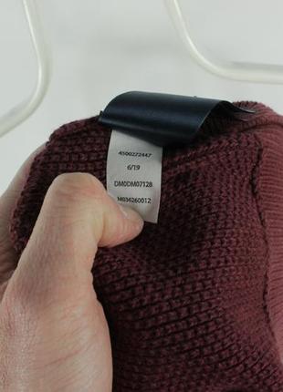 Стильный джемпер свитер кофта tommy hilfiger garment dyed knit burgundy cotton sweater pullover8 фото