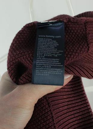 Стильный джемпер свитер кофта tommy hilfiger garment dyed knit burgundy cotton sweater pullover7 фото
