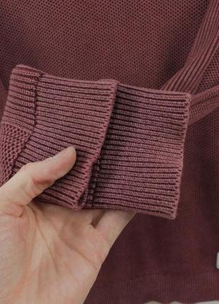Стильный джемпер свитер кофта tommy hilfiger garment dyed knit burgundy cotton sweater pullover5 фото