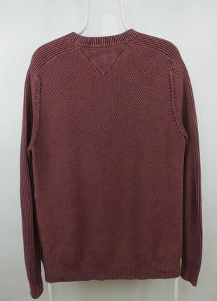 Стильный джемпер свитер кофта tommy hilfiger garment dyed knit burgundy cotton sweater pullover6 фото