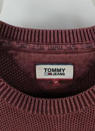 Стильный джемпер свитер кофта tommy hilfiger garment dyed knit burgundy cotton sweater pullover3 фото