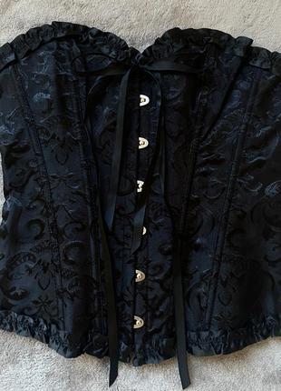 Вінтажний готичний чорний корсет