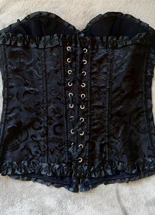 Вінтажний готичний чорний корсет