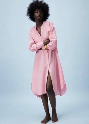 Zara платье льняное