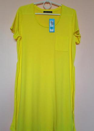 Жовта пляжна туніка, жовта літня сукня на пляж, пляжная туника, платье на море 46-48 р.