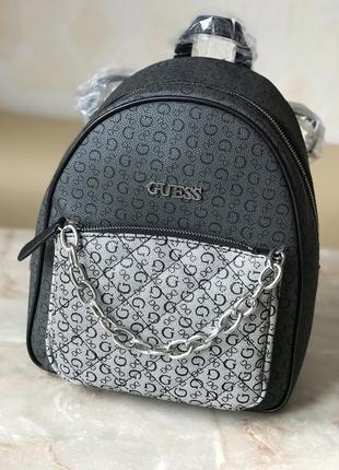 Жіночий рюкзак guess оригінал ellison backpack гесс сірий в лого2 фото