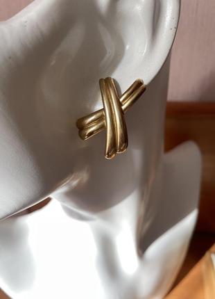 Avon винтажные серьги золотистые американский винтаж