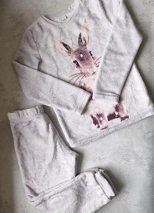 Тепла махрова піжама для дівчинки