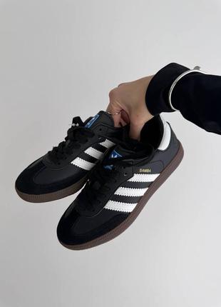 Кросівки adidas samba og black white gum "vegan"2 фото