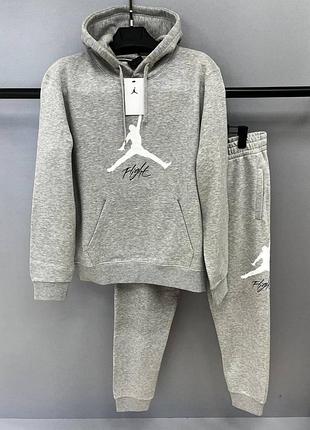 Мужской серый спортивный костюм jordan flight essentials