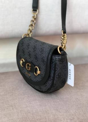 Сумка жіноча крос-боді guess оригінал izzy quattro g mini crossbody гесс сіра в лого3 фото