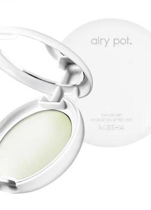 Безбарвна пудра з м'ятою missha airy pot powder mint