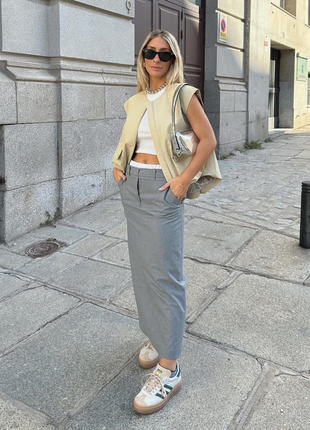 Міді спідниці з подвійним поясом zara s, m, l