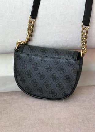 Сумка жіноча крос-боді guess оригінал izzy quattro g mini crossbody гесс сіра в лого5 фото