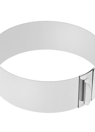 Раздвижная форма кольцо кондитерское для выпечки и сборки бенто-тортов и выкладки салатов 12-20 см (h 6.5 см)10 фото