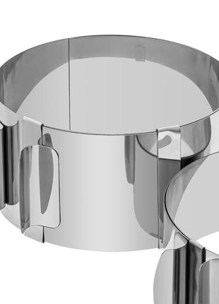 Раздвижная форма кольцо кондитерское для выпечки и сборки бенто-тортов и выкладки салатов 12-20 см (h 6.5 см)6 фото