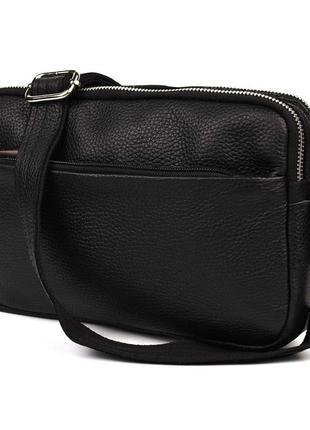 Сумка через плечо кожаная на два отделения fa-0745-4lx tarwa черный флотар