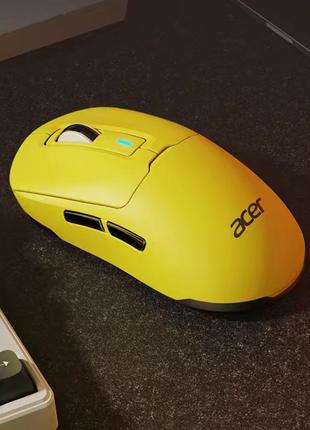 Миша acer omr214 ігрова з комбінованим підключенням usb, bluetooth, usb 2.4ггц, rgb, 8000 dpi, жовтий8 фото