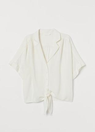 Белая базовая блуза свободного кроя hm7 фото