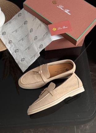 Замшевые лоферы loro piana полностью 1в1