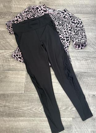Спортивные лосины f&f с сеткой