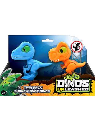 31128 набір фігурок з механічною функцією dinos unleashed ті-рекс і велоцираптор 2шт