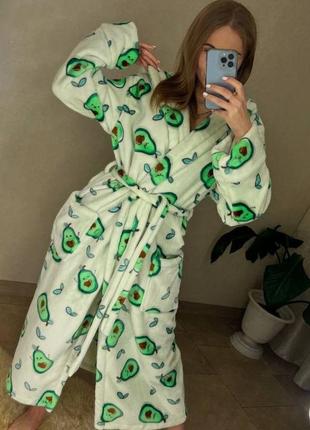 Халат махровый женский с капюшоном