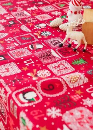 Скатертина різдвяна червона