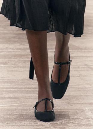 Стильні сітчасті туфлі без задників у стилі мері джейн zara зара6 фото