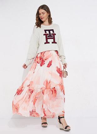 Шикарная юбка-макси в цветочный принт tommy hilfiger(размер 36)