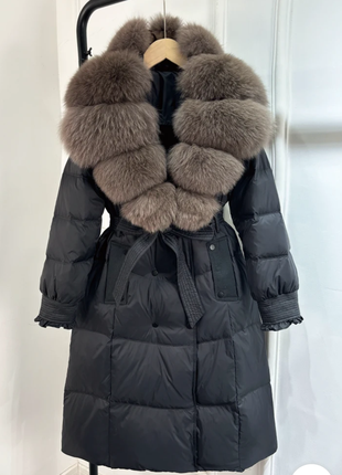 Пуховик,пальто из натуральных мехом.