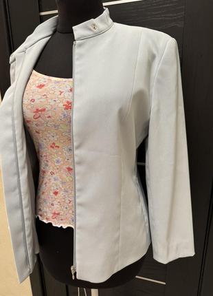 Жакет, пиджак на молнии, воротник стойка