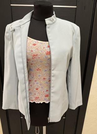 Жакет, пиджак на молнии, воротник стойка