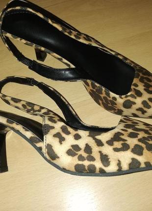 Мюлі леопард гострий мис під замш 39  р6 фото