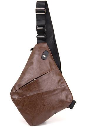 Сумка-слінг шкірозамінник vintage 20566 темно-коричнева