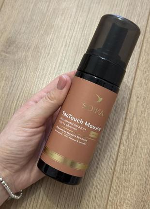 Мус-автозасмага для обличчя та тіла soika tantouch mousse medium з кето-цукром. олійкою авокадо і жожоба захист spf 20 150 мл