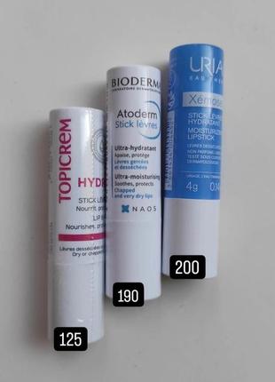 Лікувальний бальзам для губ topicrem / bioderma atoderm lip stick levres біодерма / бальзам для губ uriage xemose