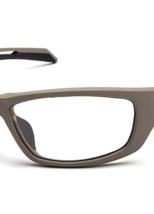 Окуляри захисні venture gear tactical howitzer tan (clear) anti-fog, прозорі в пісочній оправі