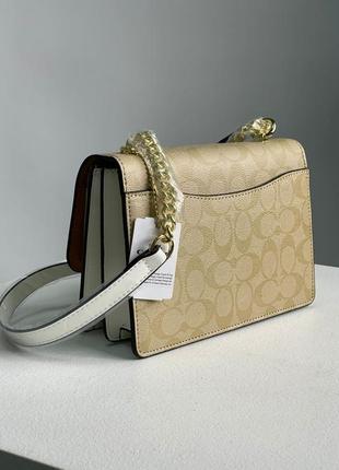 Coach mini klare crossbody in signature canvas beige/white2 фото