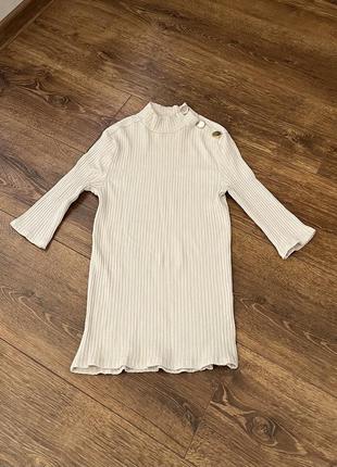 Базовый гольф в рубчик в полоску кофта джемпер свитер телесный бежевый, телесный водолазка манго размер с