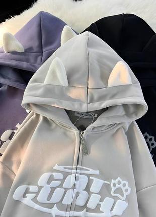 ✨худи с ушками oversize  ❤️✨