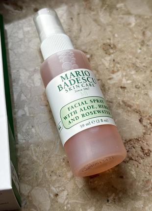 Mario badescu спрей тоник с алое, травами и розовой водой - facial spray with aloe, herb