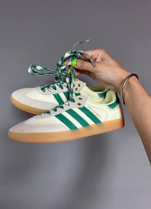 Кросівки adidas samba × wales bonner cream green1 фото